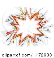 Cartoon Of A Burst Explosion Frame With Exclamation Points Royalty Free Vector Clipart by BNP Design Studio