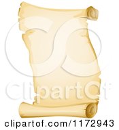 Cartoon Of An Antique Yellowed Parchment Paper Scroll Page Royalty Free Vector Clipart