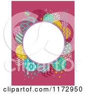 Cartoon Of An Abstract Whimsical Frame Over Pink Royalty Free Vector Clipart
