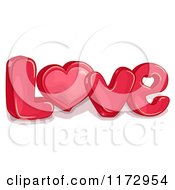 Poster, Art Print Of Red Heart In The Word Love