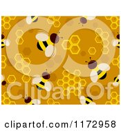 Poster, Art Print Of Seamless Bee And Honeycomb Pattern