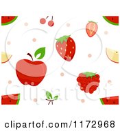 Cartoon Of A Seamless Fruit Pattern With Dots Royalty Free Vector Clipart