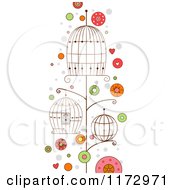 Poster, Art Print Of Empty Bird Cages And Dots