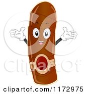 Cartoon Of A Cheerful Cigar Mascot Royalty Free Vector Clipart by BNP Design Studio