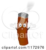 Cartoon Of A Cheerful Smoking Cigar Mascot Royalty Free Vector Clipart