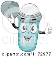 Happy Deodorant Mascot Holding A Thumb Up