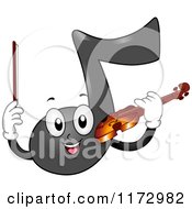 Poster, Art Print Of Music Note Mascot Playing A Violin