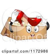 Shoe Box Mascot Holding A High Heel