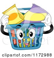 Poster, Art Print Of Shopping Basket Mascot Inserting Snacks
