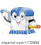 Cartoon Of A Pencil Sharpener Mascot Royalty Free Vector Clipart by BNP Design Studio