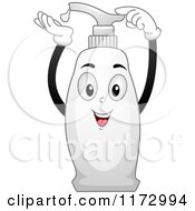 Cartoon Of A Lotion Dispenser Mascot Royalty Free Vector Clipart by BNP Design Studio