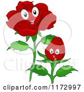 Poster, Art Print Of Happy Red Rose Mascots