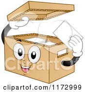 Poster, Art Print Of Cardboard Bankers Box Mascot