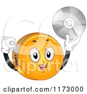 Poster, Art Print Of Dvd Organizer Mascot Holding Up A Disk