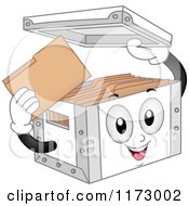 Storage Box Mascot Holding Its Lid