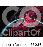 Clipart Of A Fractal Background With Blue And Pink Lights On Black Royalty Free CGI Illustration