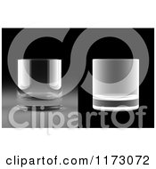 Clipart Of A 3d Whiskey Glass On Two Backgrounds Royalty Free CGI Illustration by stockillustrations