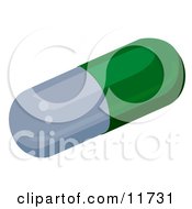 Green And Gray Capsule Pill