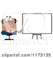 Poster, Art Print Of Black Businessman Presenting By A Blank Board