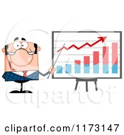 Poster, Art Print Of White Businessman Presenting A Growth Statistics Graph