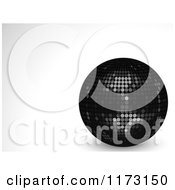 Poster, Art Print Of 3d Black Disco Ball On A Shaded Background