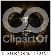 Poster, Art Print Of 3d Black Disco Ball Over Brown Flares