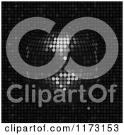 Clipart Of A 3d Black Music Disco Ball Over Mosaic Royalty Free Vector Illustration