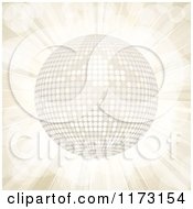 Poster, Art Print Of 3d White Disco Ball On A Beige Burst