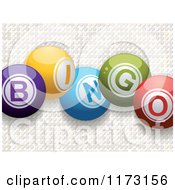 Poster, Art Print Of 3d Colorful Bingo Balls Over White Mosaic