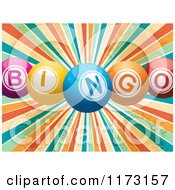 Poster, Art Print Of 3d Colorful Bingo Balls Over A Grungy Retro Burst