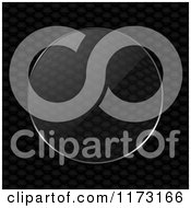 Clipart Of A 3d Lens Over A Black Honeycomb Texture Royalty Free Vector Illustration by elaineitalia
