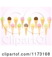 Poster, Art Print Of Pixelated Ice Cream Cones Over Pink