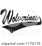 Clipart Of A Black And White Tailsweep And Wolverines Sports Team Text Royalty Free Vector Illustration