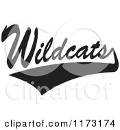 Clipart Of A Black And White Tailsweep And Wildcats Sports Team Text Royalty Free Vector Illustration