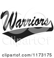 Black And White Tailsweep And Warriors Sports Team Text