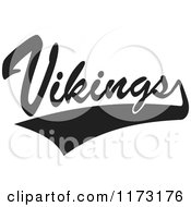 Clipart Of A Black And White Tailsweep And Vikings Sports Team Text Royalty Free Vector Illustration by Johnny Sajem