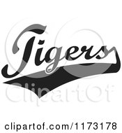 Black And White Tailsweep And Tigers Sports Team Text