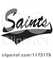 Black And White Tailsweep And Saints Sports Team Text