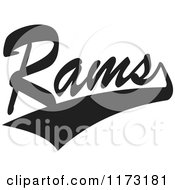 Black And White Tailsweep And Rams Sports Team Text
