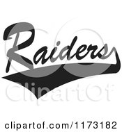 Black And White Tailsweep And Raiders Sports Team Text