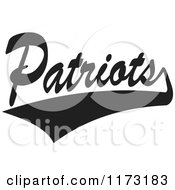 Clipart Of A Black And White Tailsweep And Patriots Sports Team Text Royalty Free Vector Illustration by Johnny Sajem
