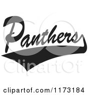 Black And White Tailsweep And Panthers Sports Team Text