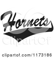 Poster, Art Print Of Black And White Tailsweep And Hornets Sports Team Text