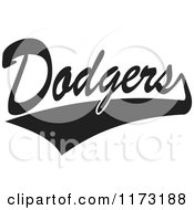 Black And White Tailsweep And Dodgers Sports Team Text