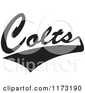 Black And White Tailsweep And Colts Sports Team Text