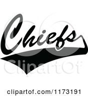 Clipart Of A Black And White Tailsweep And Chiefs Sports Team Text Royalty Free Vector Illustration