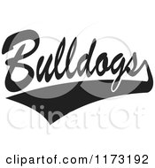 Clipart Of A Black And White Tailsweep And Bulldogs Sports Team Text Royalty Free Vector Illustration by Johnny Sajem