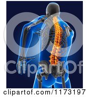 Poster, Art Print Of 3d Xray Man With A Glowing Spine And Visible Skeleton