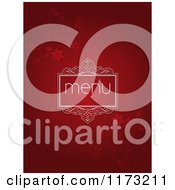 Clipart Of A Red Menu Label With Copyspace In A Frame Over Vines Royalty Free Vector Illustration
