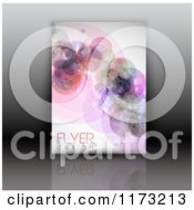 Clipart Of A Colorful Abstract Bubble Flyer Design With Sample Text On A Reflective Surface Royalty Free Vector Illustration